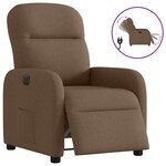 vidaXL Fauteuil inclinable électrique Marron Tissu