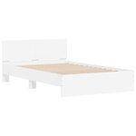 vidaXL Cadre de lit avec tête de lit blanc 135x190 cm