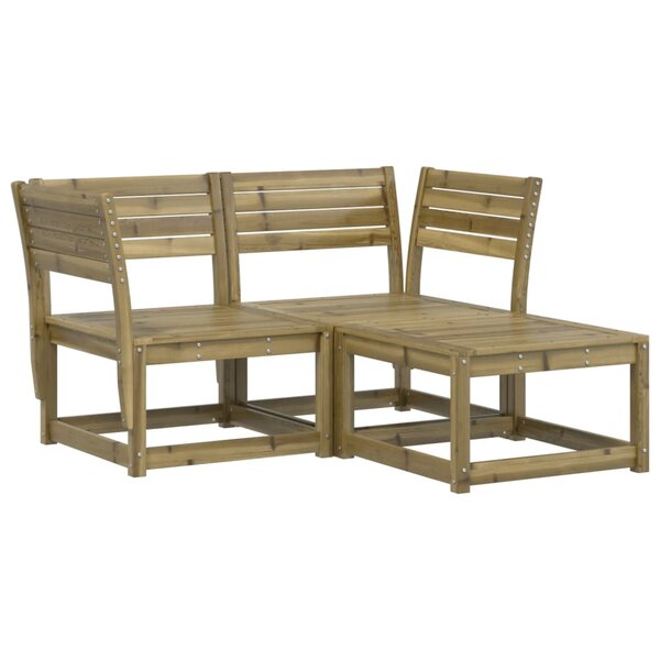 vidaXL Salon de jardin 3 Pièces bois de pin imprégné