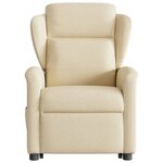 vidaXL Fauteuil inclinable de massage Crème Tissu