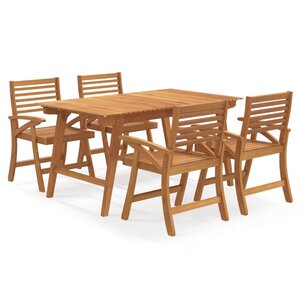 vidaXL Ensemble à manger de jardin 5 Pièces Bois d'acacia solide