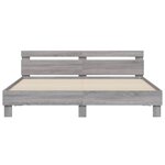 vidaXL Cadre de lit avec LED sans matelas sonoma gris 200x200 cm