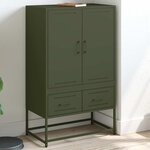 vidaXL Buffet haut vert olive 68x39 x111 5 cm acier