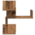 vidaXL Étagères d'angle murales 2 Pièces vieux bois 40x40x49 5 cm