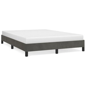 vidaXL Cadre de lit sans matelas gris foncé 140x190 cm velours