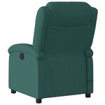 vidaXL Fauteuil de massage inclinable électrique Vert foncé Tissu