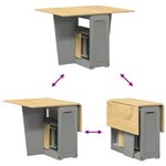 vidaXL Ensemble à manger papillon 5 Pièces Corona pliable gris bois pin