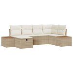 vidaXL Ensemble de canapé de jardin 6 Pièces Beige Poly rotin