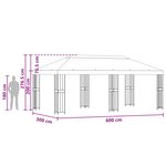 vidaXL Abri de jardin 6 x 3 m Beige Polyester et Acier 190 gsm