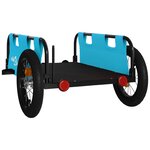 vidaXL Remorque de vélo bleu tissu oxford et fer