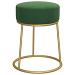 vidaXL Tabouret rond Vert Velours
