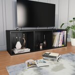 vidaXL Bibliothèque/Meuble TV noir 36x30x114 cm bois d'ingénierie