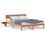 vidaXL Cadre de lit avec tables de chevet avec tête de lit Marron cire