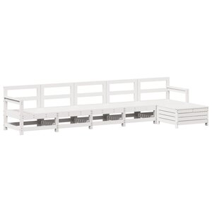 vidaXL Salon de jardin 6 Pièces blanc bois de pin massif