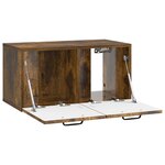 vidaXL Meuble TV mural Chêne fumé 59 5 x 31 x 30 cm Bois d'ingénierie