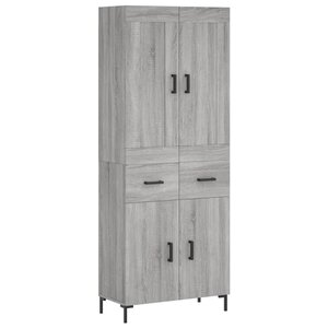 vidaXL Buffet haut Sonoma gris 69 5x34x180 cm Bois d'ingénierie