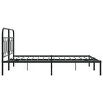 vidaXL Cadre de lit métal sans matelas avec tête de lit noir 140x190cm