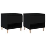 vidaXL Tables de chevet 2 Pièces Noir 50x46x50 cm Bois d’ingénierie