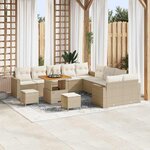 vidaXL Ensemble de canapé de jardin avec coussin 13 Pièces beige et crème