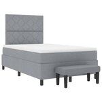 vidaXL Lit à ressorts avec tête de lit Gris clair 120 x 200 cm tissu