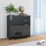 vidaXL Buffet Noir brillant 71x35x80 cm Bois d'ingénierie