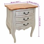 vidaXL Table de chevet bois d'acajou massif 48x35x64 cm
