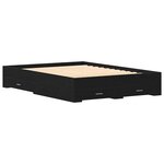 Lit vidaXL avec tiroirs Chêne Noir 135x190 cm Bois d'ingénierie