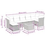 vidaXL Salon de jardin 8 Pièces avec coussins noir résine tressée