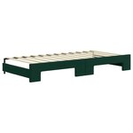 vidaXL Lit de jour avec gigogne sans matelas vert foncé 90x200 cm