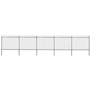 vidaXL Clôture de jardin avec dessus en lance Acier 8 5 x 1 5 m Noir