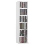 vidaXL Armoire à CD Blanc brillant 21x20x88 cm Bois d'ingénierie