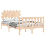 vidaXL Cadre de lit avec tête de lit 120x200 cm bois massif