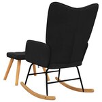 vidaXL Chaise à bascule avec tabouret Noir Tissu