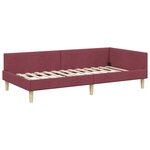 vidaXL Cadre de lit d'angle avec matelas 2 pc Bordeaux 100 x 200 cm