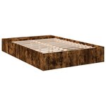 vidaXL Cadre de lit sans matelas chêne fumé 135x190 cm