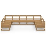 vidaXL Salon de jardin 9 Pièces bois de pin massif