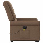 vidaXL Fauteuil inclinable de massage électrique Marron Tissu
