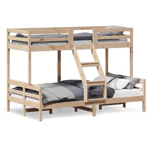 vidaXL Lit superposé sans matelas 80x200/120x200 cm bois massif