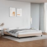 vidaXL Cadre de lit avec tête de lit sans matelas cappuccino 180x200cm