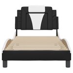 vidaXL Cadre de lit sans matelas noir et blanc 90x190 cm similicuir