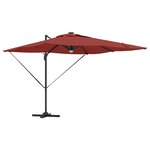 vidaXL Parasol Roma Rouge 286 x 284 x 270 cm Aluminium et polyester