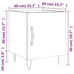 vidaXL Table de chevet chêne marron 40x40x50 cm bois d’ingénierie