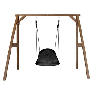 AXI Portique en bois Marron avec balançoire siège nid ovale 160x254x207cm