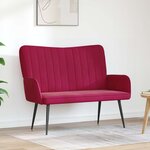 vidaXL Sofa 2 places Bordeaux 115 x 61 x 87 cm Velours (V)