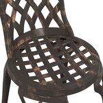Set de Bistro de Jardin 3 Pièces en Aluminium Bronze