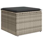 vidaXL Salon de jardin 8 Pièces avec coussins gris clair résine tressée