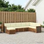 vidaXL Ensemble de canapés d'extérieur 6 pc Naturel et Crème