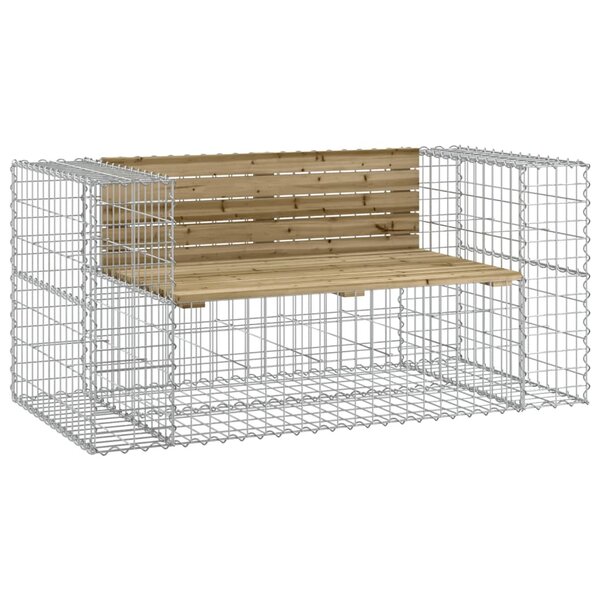 vidaXL Banc de jardin design gabion 143x71x65 5cm bois de pin imprégné