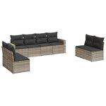 vidaXL Salon de jardin 8 Pièces avec coussins gris clair résine tressée