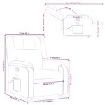 vidaXL Fauteuil inclinable de massage Marron foncé Tissu